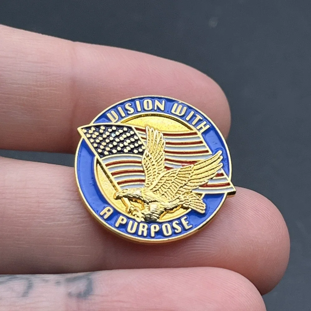 Vision With A Purpose American Flag Bald Eagle Lapel Hat Pin